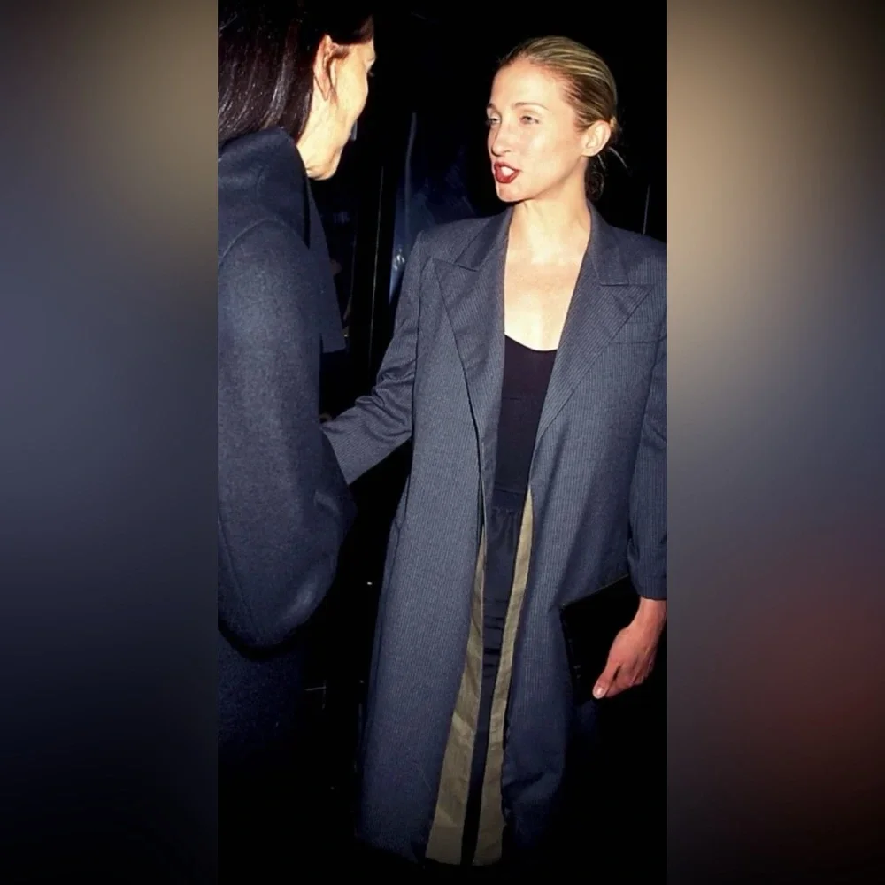 Vintage 90s Yohji Yamamoto Grey pinstriped Blazer Coat ASO Carolyn Bessette CBK - Picture 5 of 12